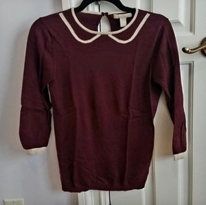 Crew Neck Printed Collar Sweater